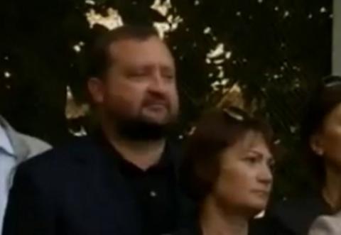 На фото Сергей Арбузов с женой Ириной Арбузовой, недавно пытавшейся снять в украинском банке 50 млн грн.